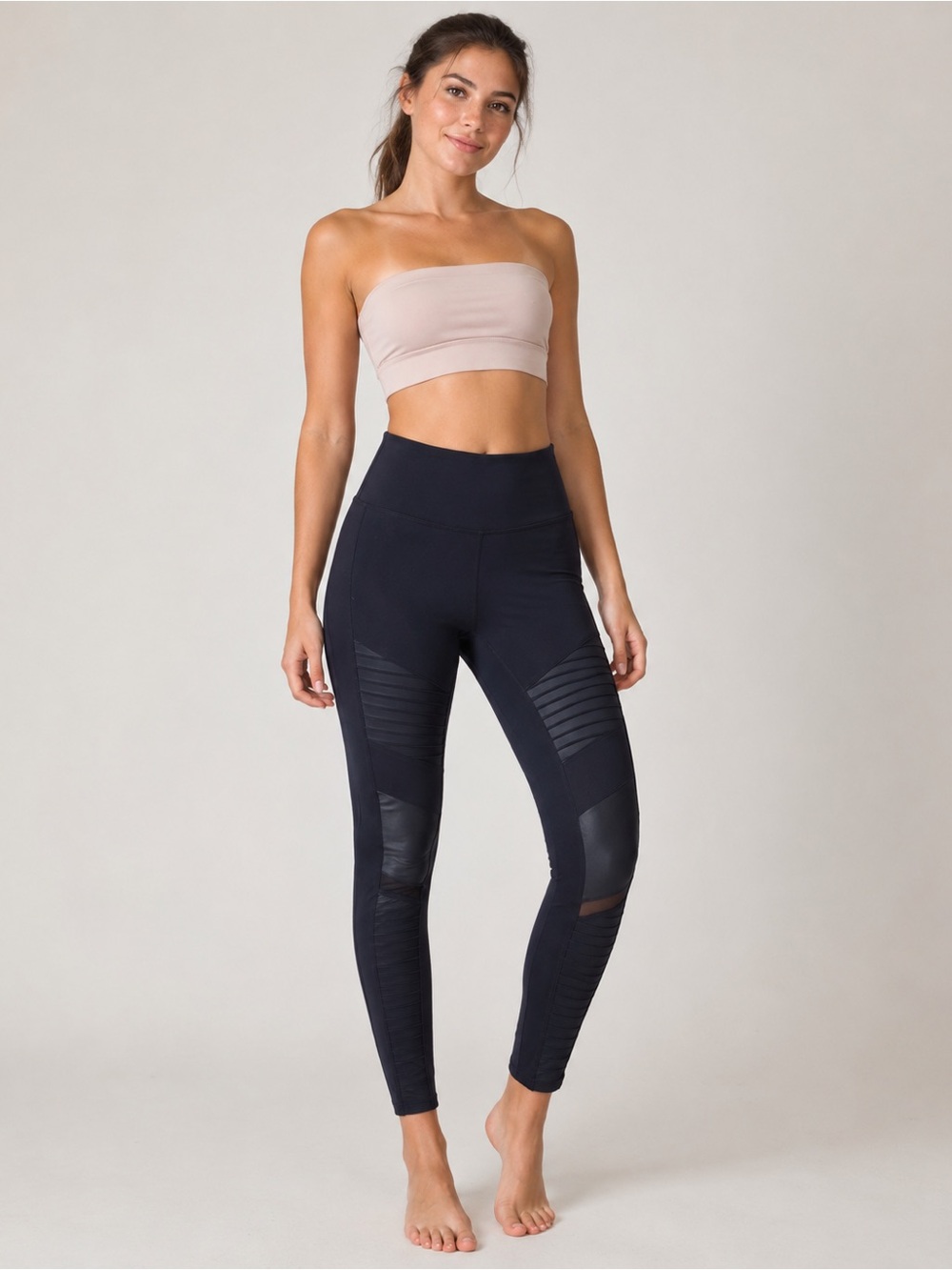 ALO Yoga Navy High-Rise Moto Panel Leggings
